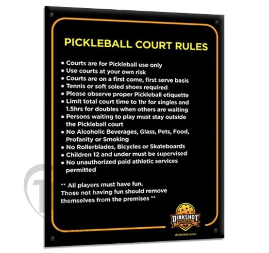 Pickleball Court Rules Sign Pickleball Court Rules Sign